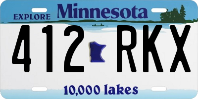 MN license plate 412RKX