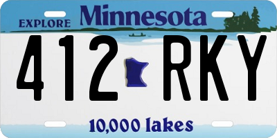 MN license plate 412RKY