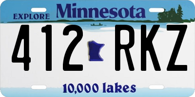 MN license plate 412RKZ