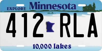 MN license plate 412RLA
