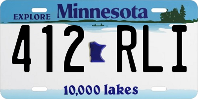 MN license plate 412RLI