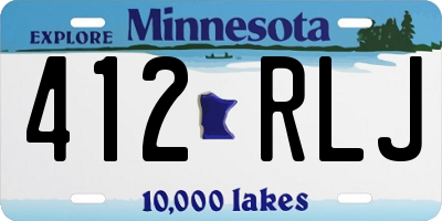 MN license plate 412RLJ