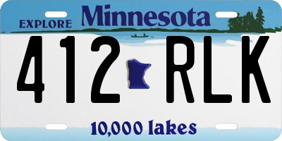 MN license plate 412RLK
