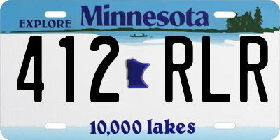 MN license plate 412RLR