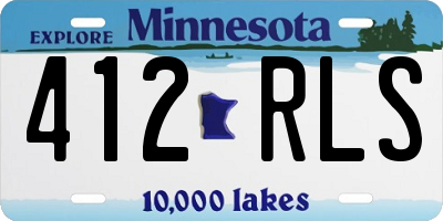 MN license plate 412RLS