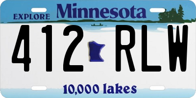 MN license plate 412RLW