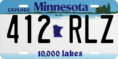 MN license plate 412RLZ