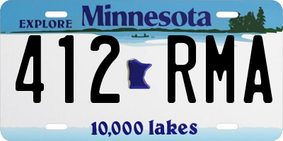 MN license plate 412RMA