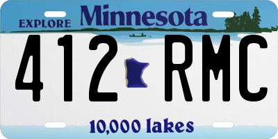 MN license plate 412RMC