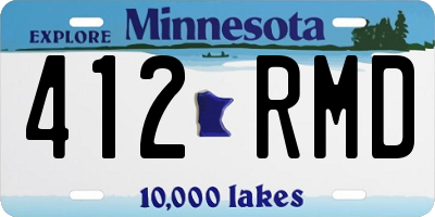 MN license plate 412RMD