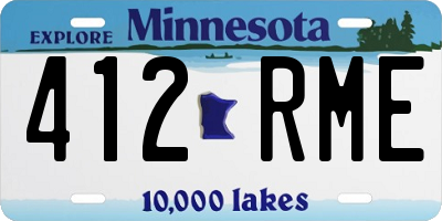 MN license plate 412RME