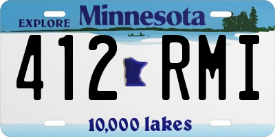 MN license plate 412RMI