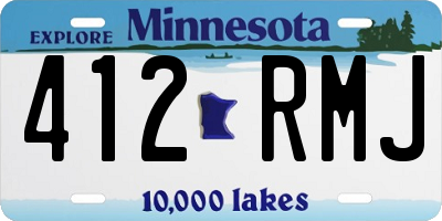 MN license plate 412RMJ