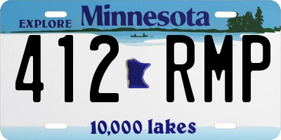 MN license plate 412RMP