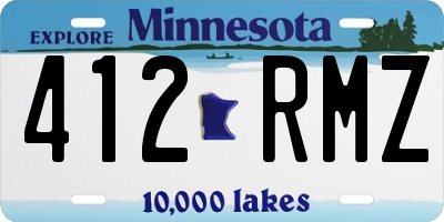MN license plate 412RMZ