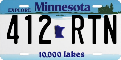 MN license plate 412RTN