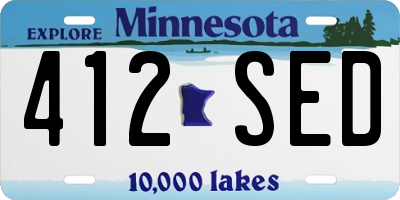 MN license plate 412SED