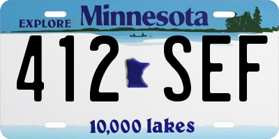 MN license plate 412SEF