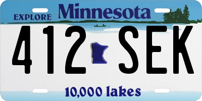 MN license plate 412SEK