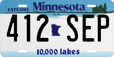 MN license plate 412SEP