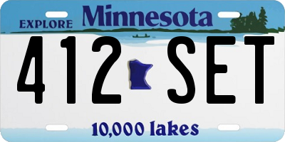 MN license plate 412SET