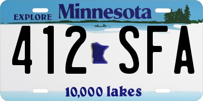 MN license plate 412SFA