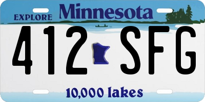 MN license plate 412SFG