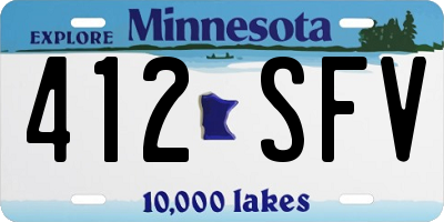MN license plate 412SFV