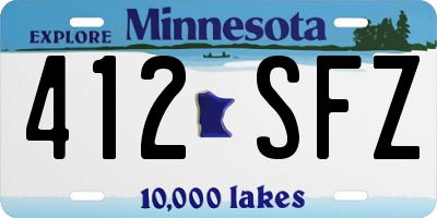 MN license plate 412SFZ