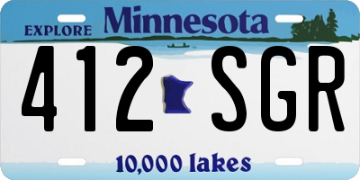 MN license plate 412SGR