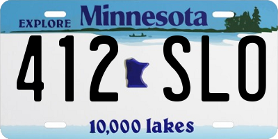 MN license plate 412SLO
