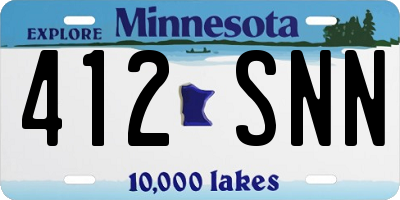MN license plate 412SNN