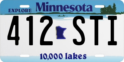 MN license plate 412STI