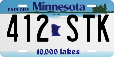 MN license plate 412STK