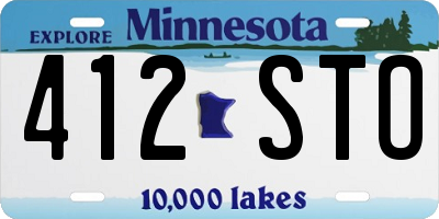 MN license plate 412STO