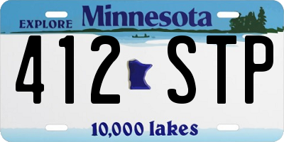MN license plate 412STP