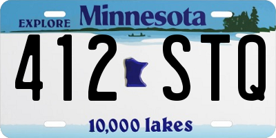 MN license plate 412STQ