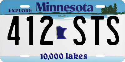 MN license plate 412STS