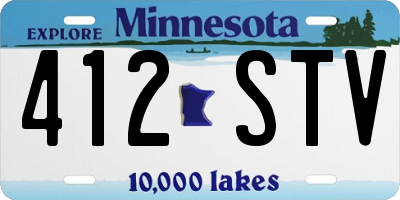 MN license plate 412STV