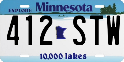 MN license plate 412STW