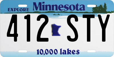 MN license plate 412STY