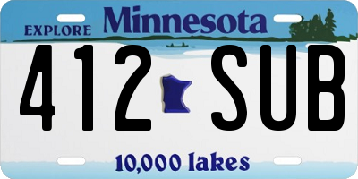 MN license plate 412SUB