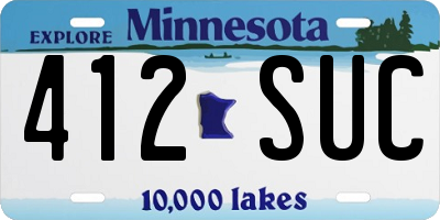 MN license plate 412SUC