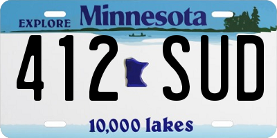 MN license plate 412SUD