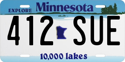 MN license plate 412SUE