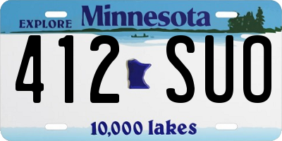 MN license plate 412SUO