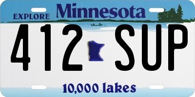 MN license plate 412SUP