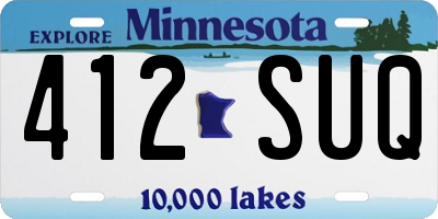 MN license plate 412SUQ