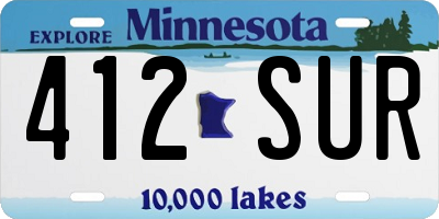 MN license plate 412SUR