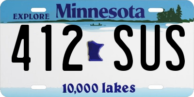 MN license plate 412SUS